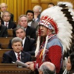 National Chief of  the Assembly of First Nations Phil Fontaine speaks in the House of Commons on Parliament Hill in Ottawa
