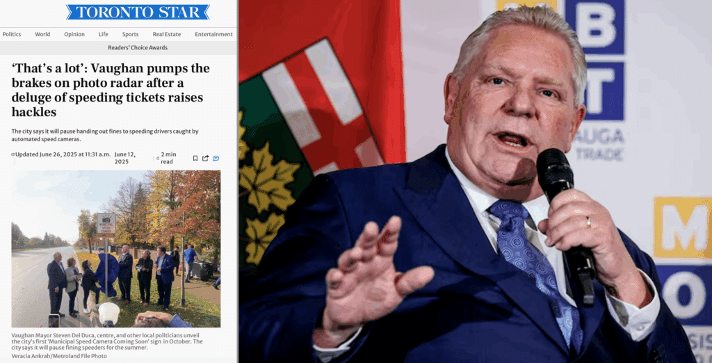 As Ontario residents speak out against speed cameras, some politicians are paying attention. The city of Vaughan recently stopped its use of photo radar entirely, while Premier Doug Ford says he worries some municipalities are using it solely as “a revenue tool” and has given himself new powers to stop its abuse.