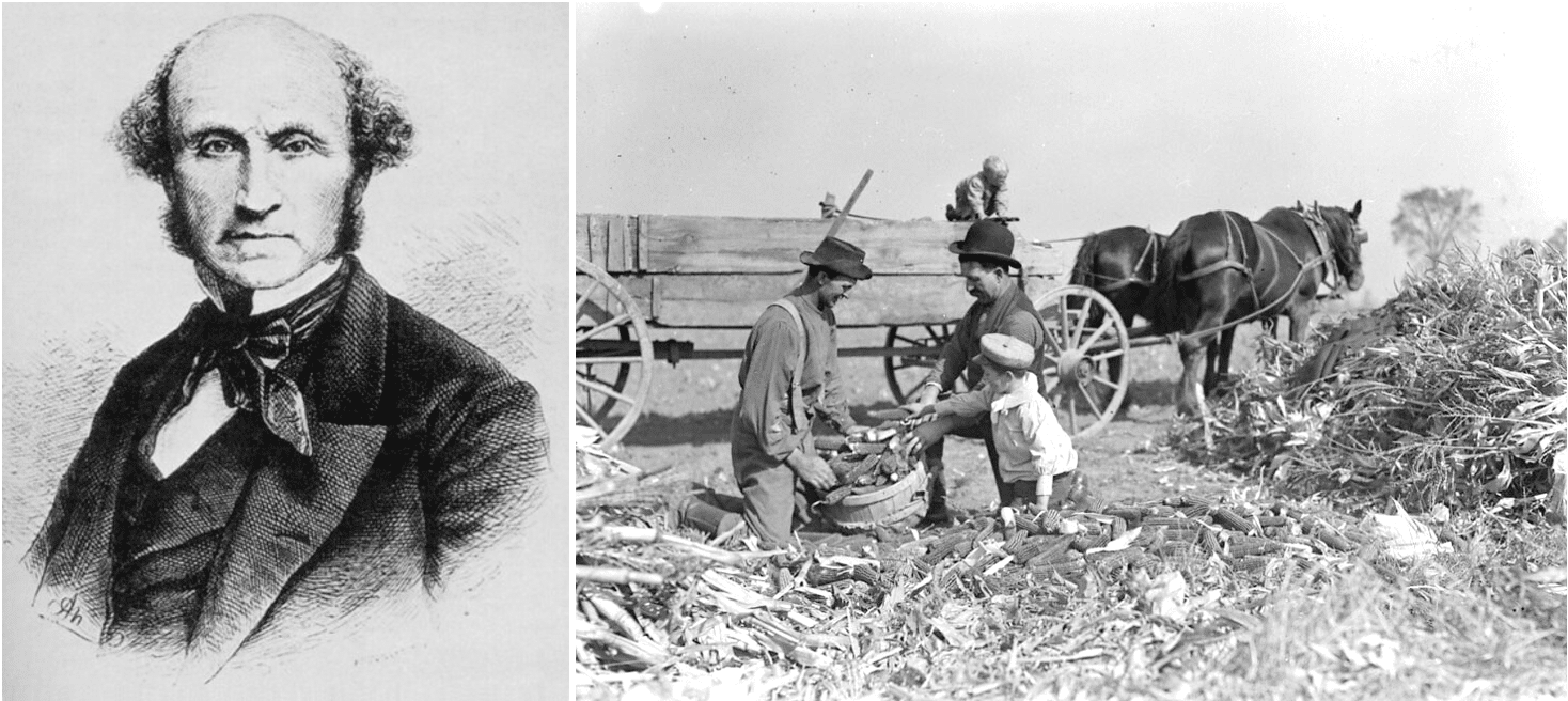 The “golden rule”: English philosopher John Stuart Mill (left) argued that the content of speech, however unpopular, controversial or even wrong – such as the idea that corn dealers starve the poor – must remain free to allow for “the opportunity of exchanging error for truth.” But harmful forms of speech – such as calling for the corn dealer’s death – could be restricted.