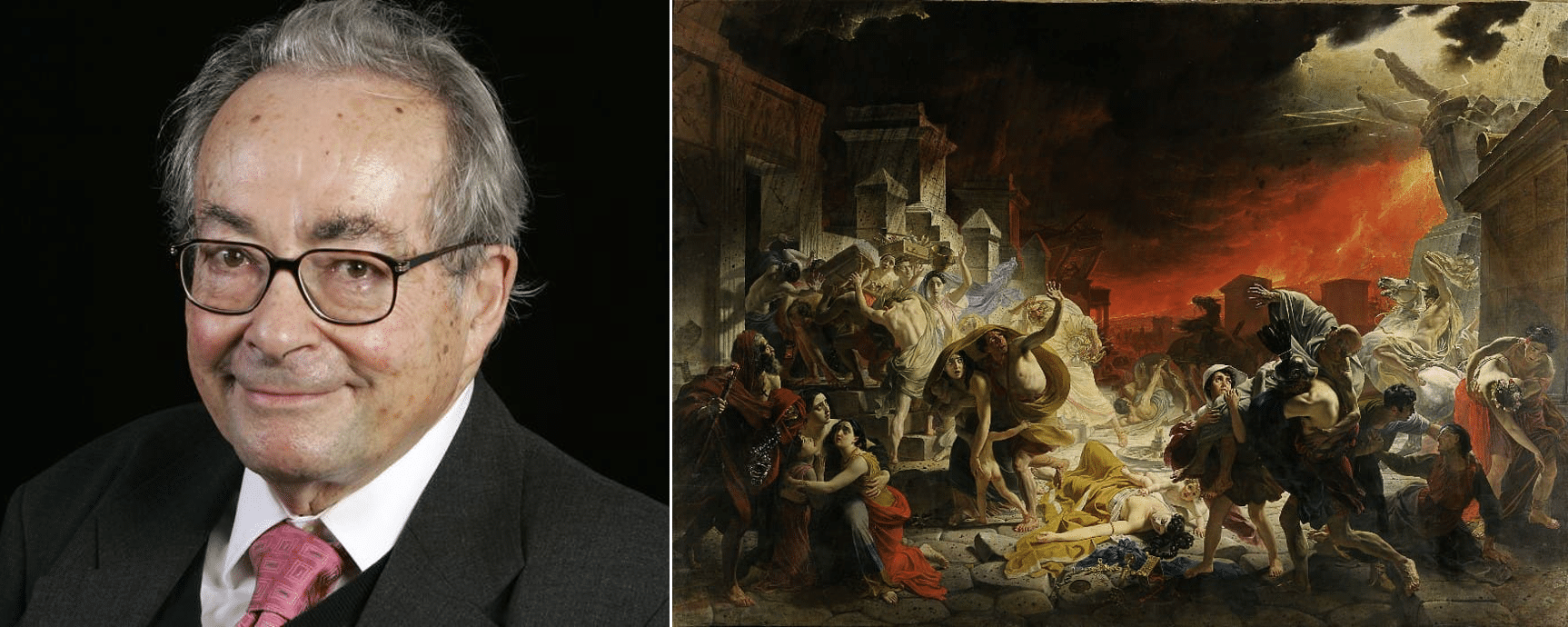 Literary critic George Steiner observed that Western culture has lost its essential, civilizational component – tragic sensibility; by forgetting life’s finite quality and our immutable flaws and limitations, we risk abandoning humility and compromise for the sake of utopian goals. Depicted at right, The Last Day of Pompeii, by Karl Brulov.