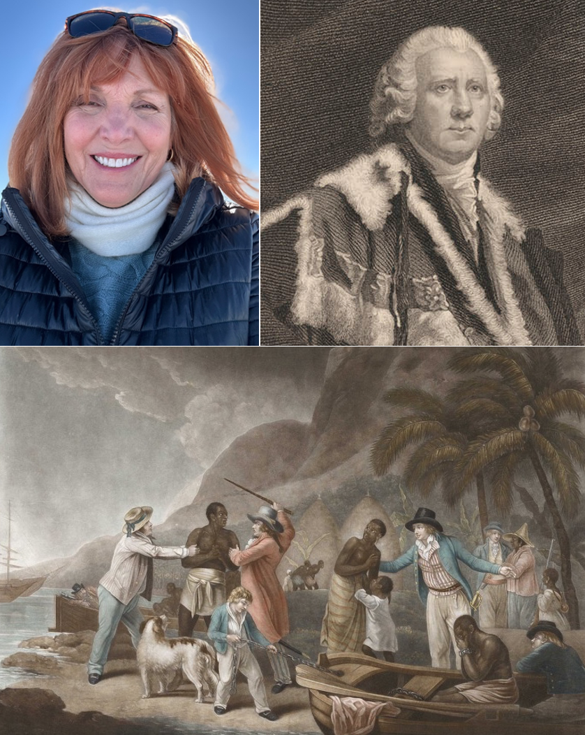 Skeletons in her closet? Former CBC presenter and Crown prosecutor Jennifer Dundas (top left) is a distant relative of Henry Dundas (top right), the 18th century Scottish parliamentarian today accused of prolonging the trans-Atlantic slave trade. At bottom, the 1814 oil painting Execrable Human Traffick by British painter George Morland, based on an earlier engraving by John Raphael Smith.
