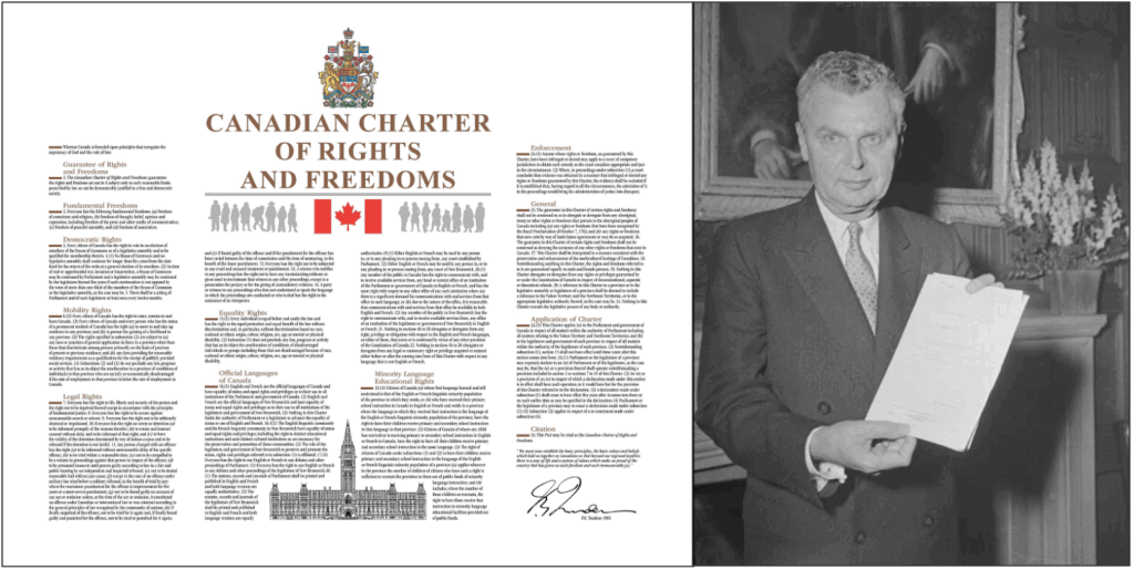 What’s missing? Prime Minister John Diefenbaker’s 1960 Bill of Rights protected the property rights of Canadians. That protection disappeared with the promulgation of the Canadian Charter of Rights and Freedoms in 1982, leaving Canada as one of the few Western democracies with a constitution that doesn’t mention property. At right, Diefenbaker in 1958 holding an early copy of the Bill of Rights.