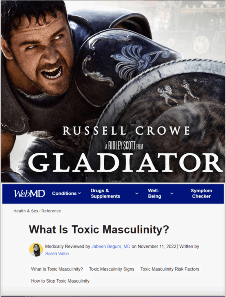 Are you not afraid? Independence, determination, stoicism and competitiveness were long considered among a man’s best qualities. Over the past couple of decades these and other such attributes have been pathologized as “toxic masculinity” and declared “harmful” to men and society.