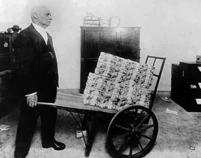 Inflation levels in Weimar Germany were so extreme prices doubled every 3.7 days.
