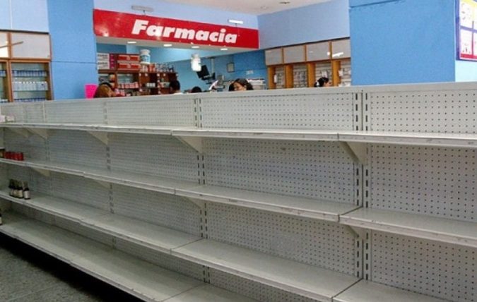 Picture of empty shelves in Venezuela as a consequence of the nations debt, hyperinflation, and price controls.