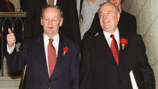 Historical deficit fighters: (clockwise) Conservative PMs Brian Mulroney and Stephen Harper, Liberal PM Jean Chretien with his finance minister, Paul Martin. Deficits and Debt: How Liberal tax and spend policy Created “Generation Screwed”