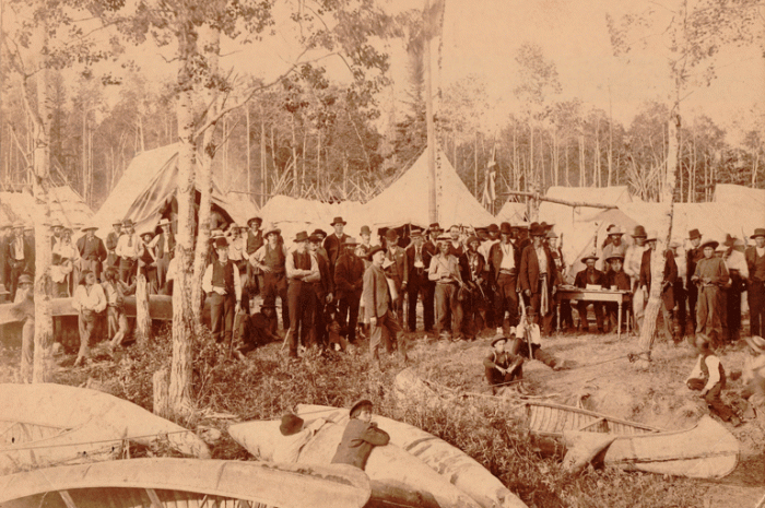 The completion of Treaty 3 is pictured in 1873, reflecting Macdonald's determination to make treaties with Aboriginal people instead of war.