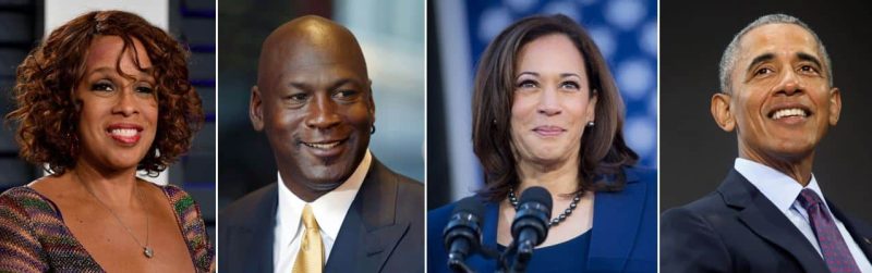 Pictured are four successful African-Americans who defy the narrative that America is an inherently racist country.