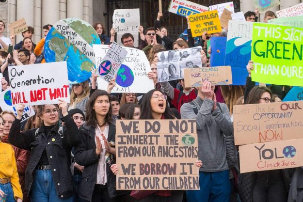 Climate protesters use compelling narratives on their signs to further their views and grow their following.