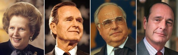 Weissenberger – Inset 1 Founding International Democrat Union members (l to r): Margaret Thatcher, George H.W. Bush, Helmut Kohl and Jacques Chirac.